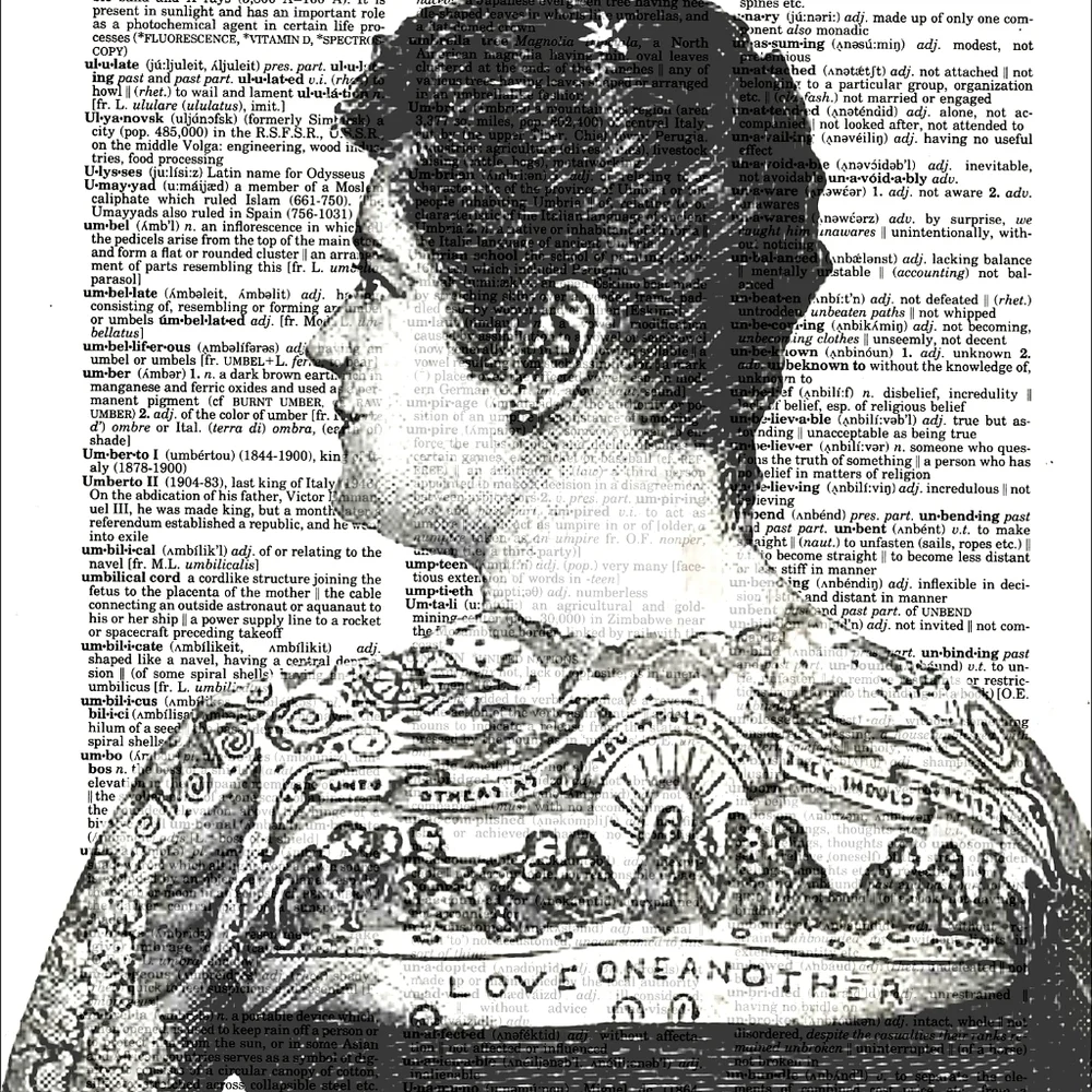 Tattoo Man and Wonan Dictionary Art Print Bundle